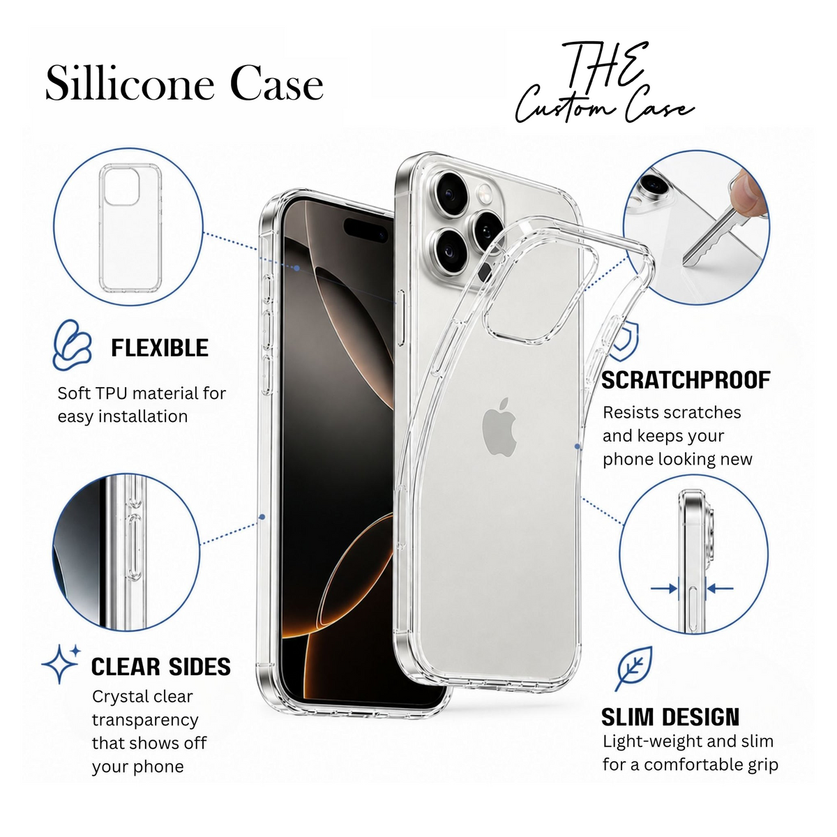 Ultra-Clear Transparent Soft TPU Back Case